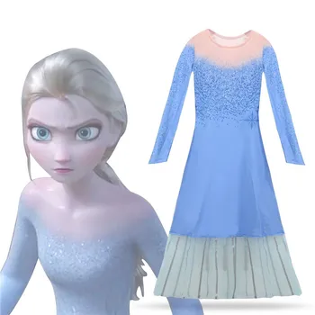 

Girls Dress Christmas Elsa 2 Cosplay Party Girl Clothing Elsa Costume Snow Queen Elsa Princess dress Halloween costume