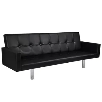 

VidaXL High-Quality Convertible Sofa 3 Different Tilt Positions Black Sofa