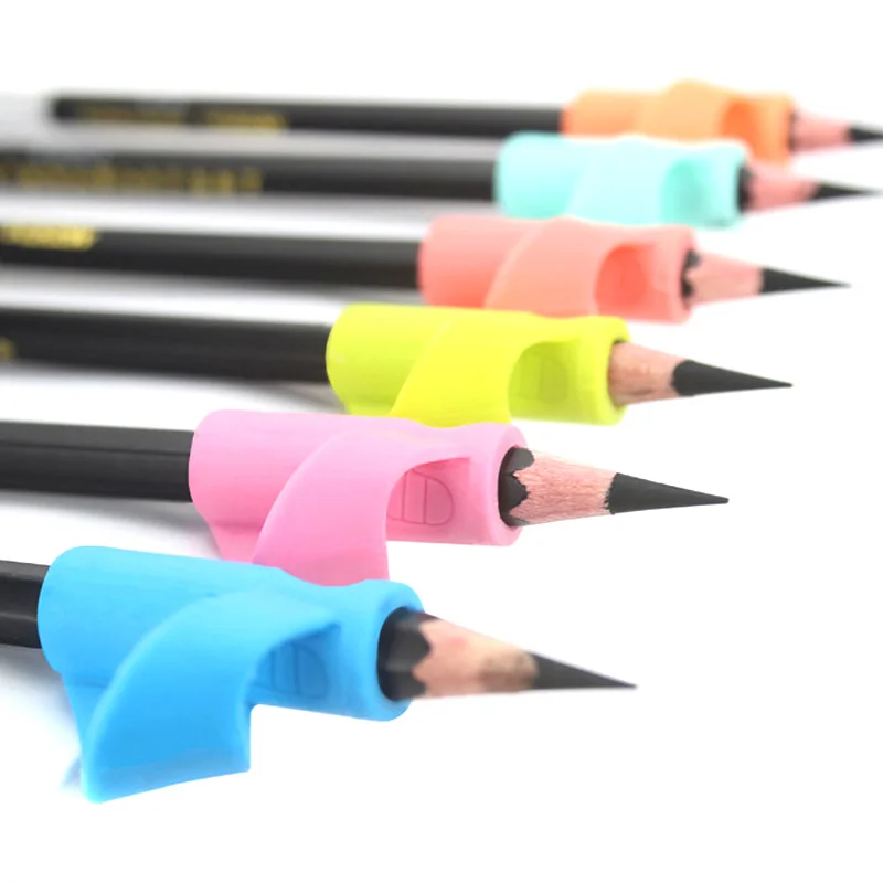 

High 3 Pcs/Lot Children Writing Posture Correction Device Silicone Pencil Holder Pen Write Aid Grip Stationery KTC 66