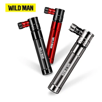 WILD MAN Bicycle Pump Alloy Hand Air Cycling Tire Inflator Schrader Presta Valve Mini Bike Ball 100 PSI