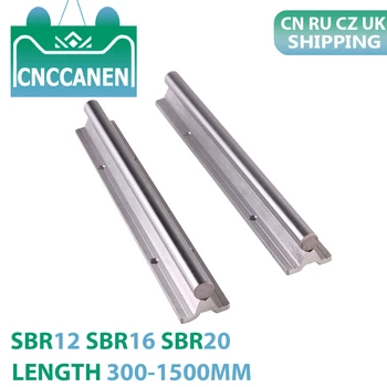 

2PCS SBR12 SBR16 SBR20 12mm 16mm 20mm Linear Guide Rail Length 300-1500mm Fully Supported Linear Rail Shaft Rod for CNC Parts