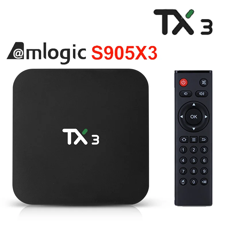 5 шт. Tanix TX3 Android 9,0 ТВ приставка Amlogic S905X3 4G ram 32GB 64GB rom quad core 2,4G/5 GHz Wifi BT H.265 Youtube 8K медиаплеер