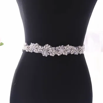 

TRiXY S434 Luxury Silver Rhinestones Belt Bridal Belt Crystal Pearls Wedding Belt Sash Ladies Designer Pearl Belts Waist Belts