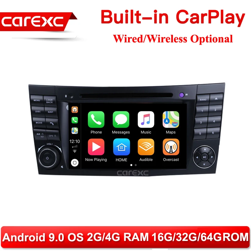 Android 9,0 радио Поддержка беспроводной CarPlay автомобильный dvd-плеер для Mercedes Benz E-Class W211 E200 E220 E240 E270 E280 2002-2008 W219