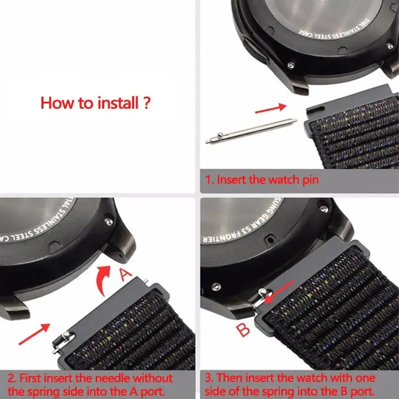 Universal Quick Release Watch Band Strap, 22mm, Compatible with Major Smartwatches
