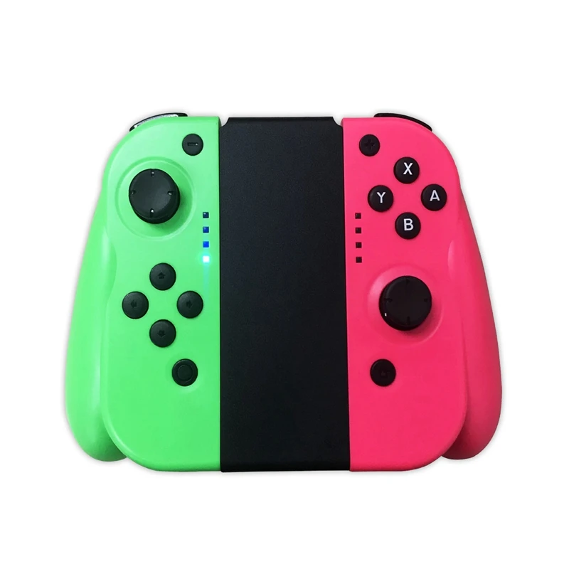 Беспроводной игровой контроллер Bluetooth подходит для ручек Ns Joy-Con(L/R) поддерживает проводной/беспроводной джойстик подключения(розовый+ Gr
