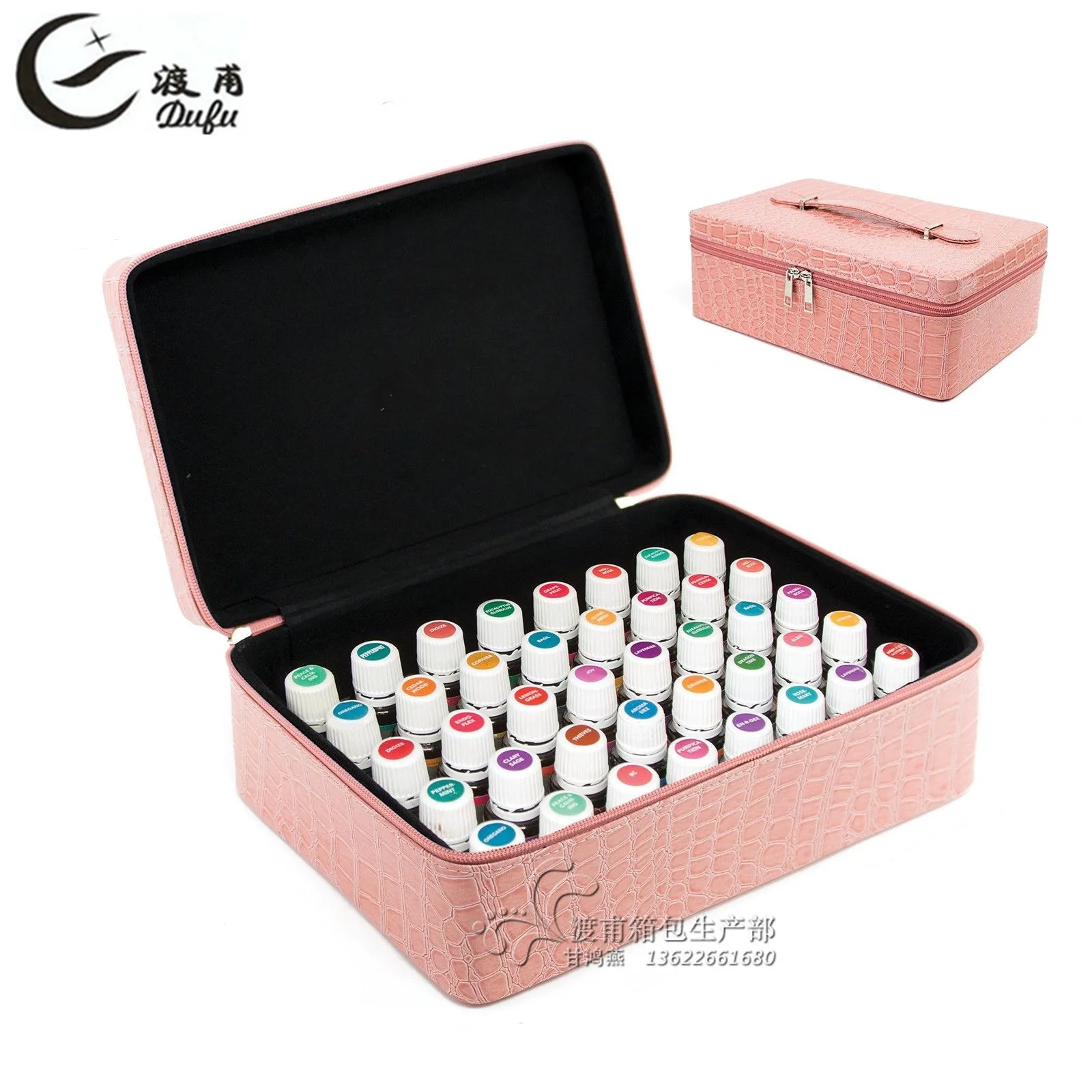 

Top Grade 40 Case Essential Oil Storage Bag And Storage Box Pu Material 10 15ml Essential Oil Bottle Bag