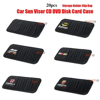 

20xCar Sun Visor CD DVD Card Case for Renault Peugeot Mitsubishi Honda opel Batman Umbrella ralliart abarth mugen power