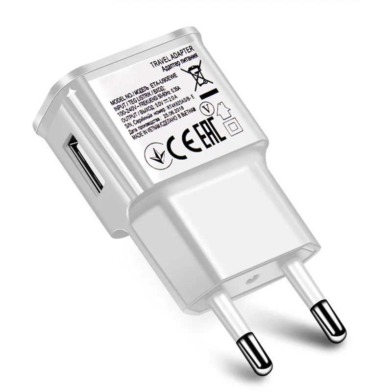 Universal USB Charger with Micro USB Cable - European Adapter