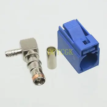 

DHL/EMS 50 pcs connector Fakra SMB female jack C bule right angle RG316 RG174 LMR100 GPS -h2
