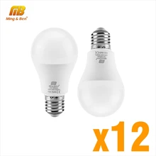 12 шт./партия СВЕТОДИОДНЫЙ Светильник E27 AC 220 В 230 в 18 Вт 15 Вт 12 Вт 9 Вт реальная мощность день белый для прожектора лампада Настольная лампа Свет коридора