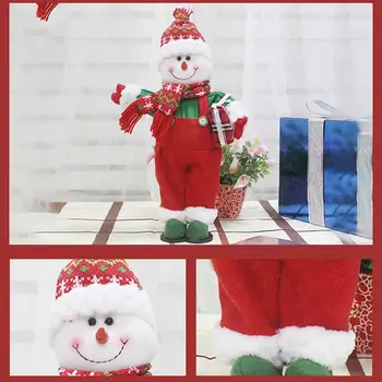 

Christmas decorations standing Santa Claus Snowman decorations cartoon cloth art Christmas doll