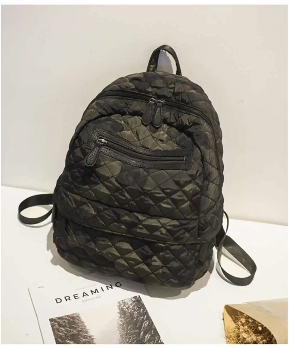 Женский рюкзак сумка из Оксфордской ткани мягкие теплые хлопковые рюкзаки ромбовидная решетка школьная сумка, очаровательные модные Mochila для леди Новинка