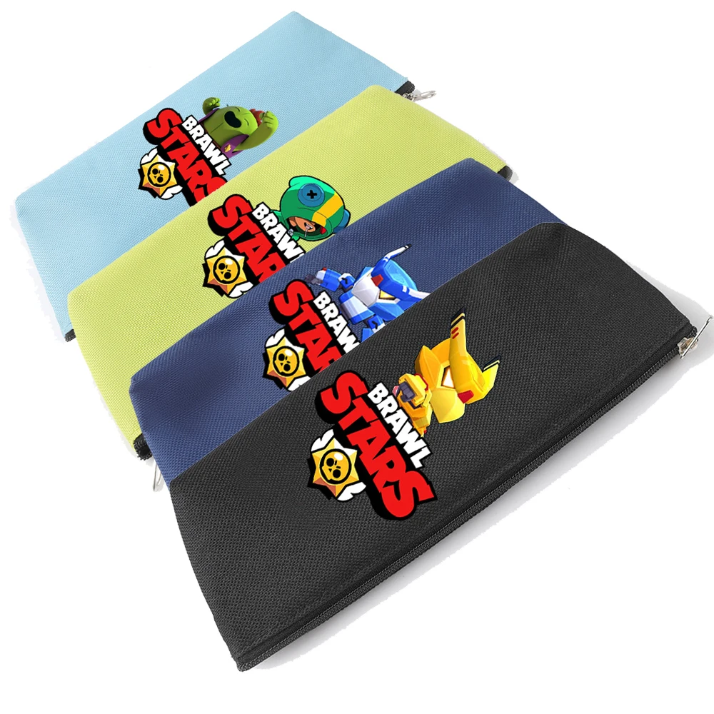 Brawls-estuche de lápices para chico y estudiante, estuche escolar con estrellas, León, de nailon, con cremallera, a la moda, lápiz para niños