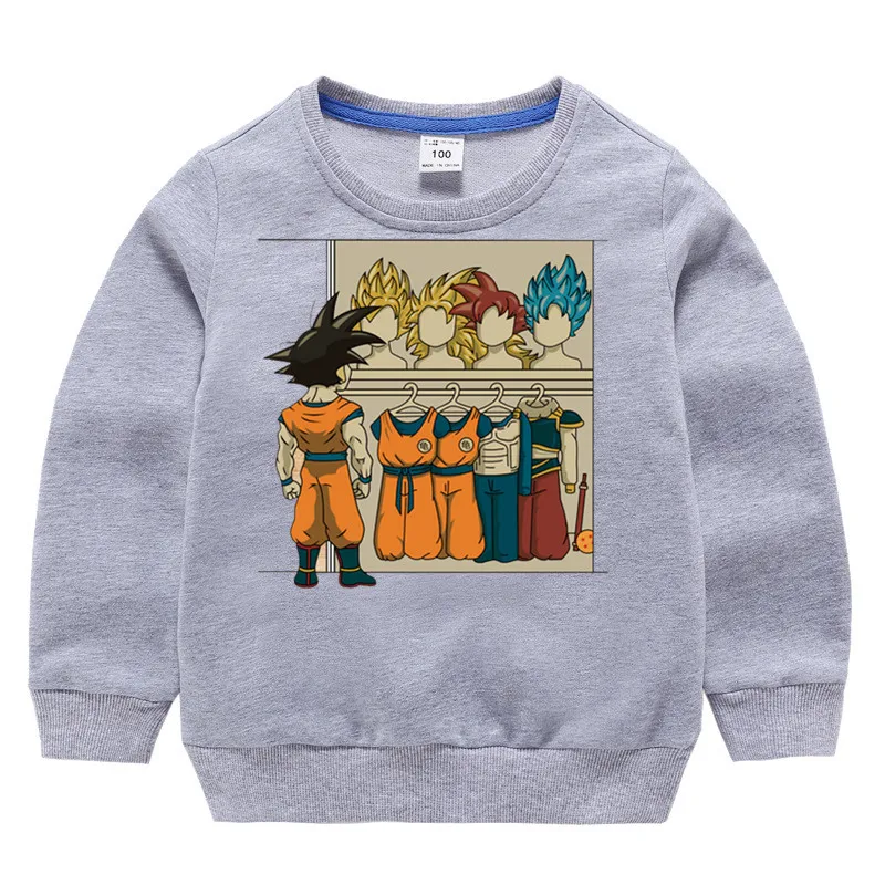 Детский хлопковый пуловер с принтом «Dragon Ball Z super Son Goku» для девочек топы для маленьких мальчиков, осенняя одежда свитшоты для мальчиков