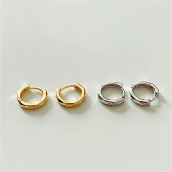 

POFUNUO S925 Sterling Silver Women Punk Geometric Minimalist Super Mini Stud Earrings Girls Fashion 18K Gold Cute Simple Earring