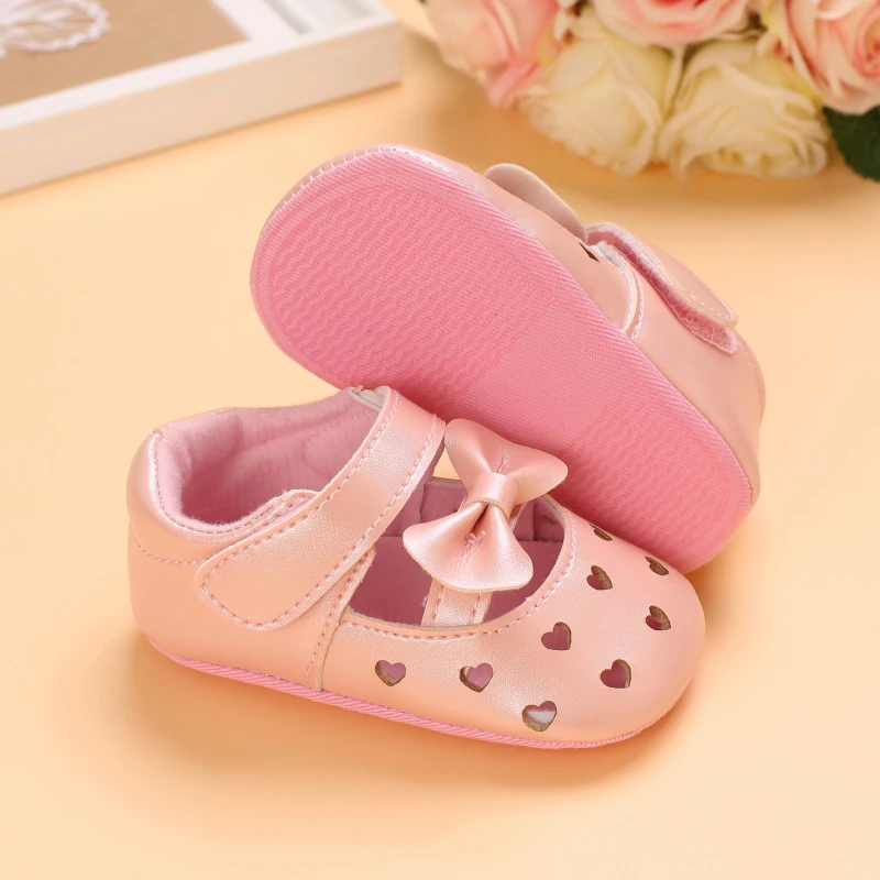 Newborns Fashion Solid Color Casual Shoes Princess Shoes Soft-soled Sneakers 0-18 Months Baby Bed Shoes Baby Walking Shoes