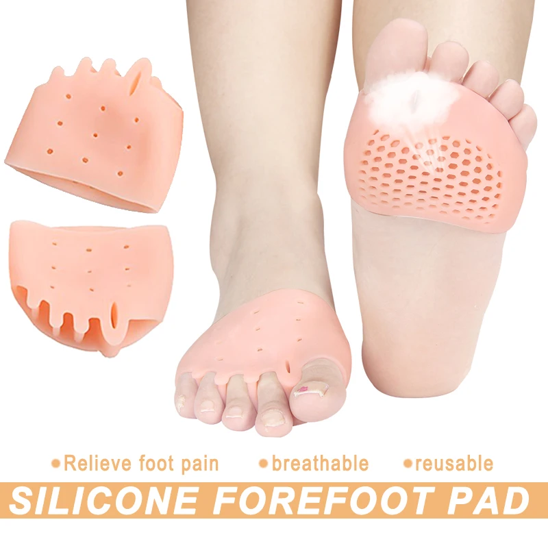 1pair=2pcs Hallux valgus Orthotics Silicone Forefoot Pad Foot Reusable Pain Relief Breathable for Women Men Tool Orthopedic pad | Спорт и