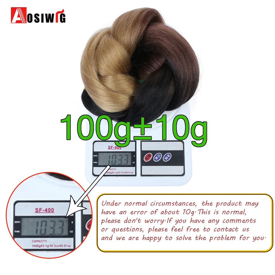 AOSIWIG длинные заплетённые волосы 24 &quot огромные косички на крючках 100 г/шт.