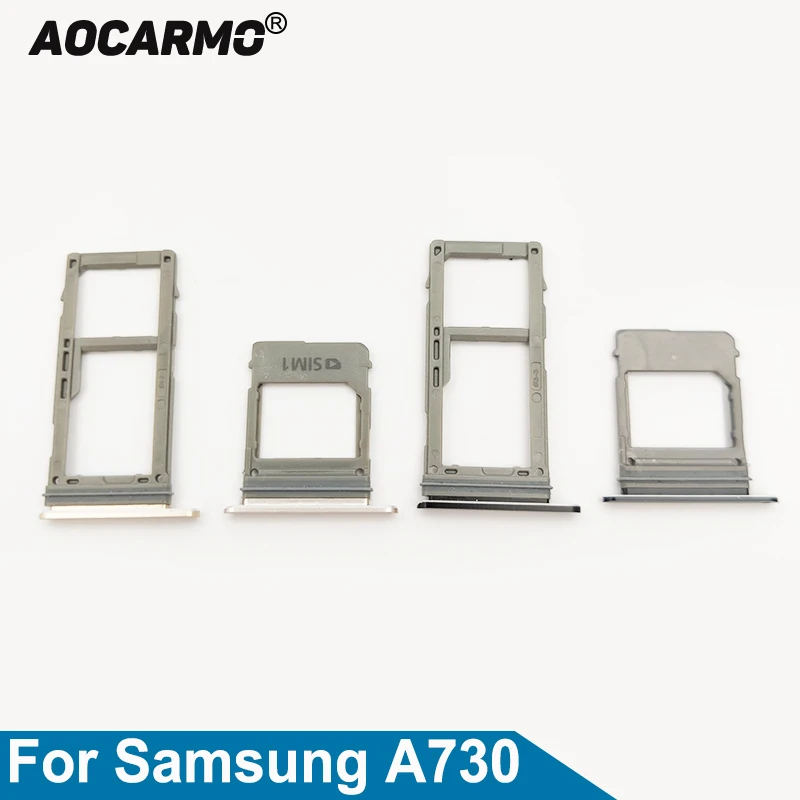Aocarmo Держатель для двух Sim-карт MicroSD слот Nano Sim-карты Samsung Galaxy A8 Plus 2018 A530 A730 A730F