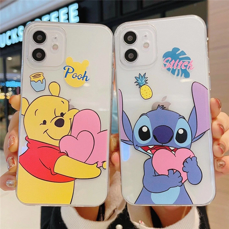 Funda de silicona de Winnie The Pooh Stitch para Apple IPhone 12 Mini 11 Pro XS MAX X 8 7 6S 6 Plus 5S SE|Fundas antigolpes para teléfono| - AliExpress