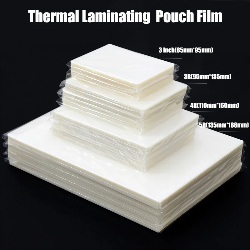 100pcs 3 Inch 3R 4R 5R Thermal Laminating Film lamination film Hot Laminator Plastic Pouch Film