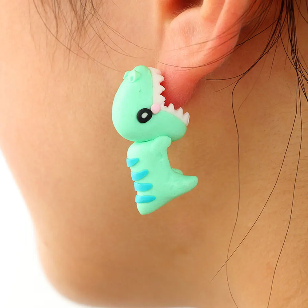 

Fashion Cute Polymer Clay Dinosaur Earring For Women Animal Earrings Jewelry Fashion Girl Individual Earring