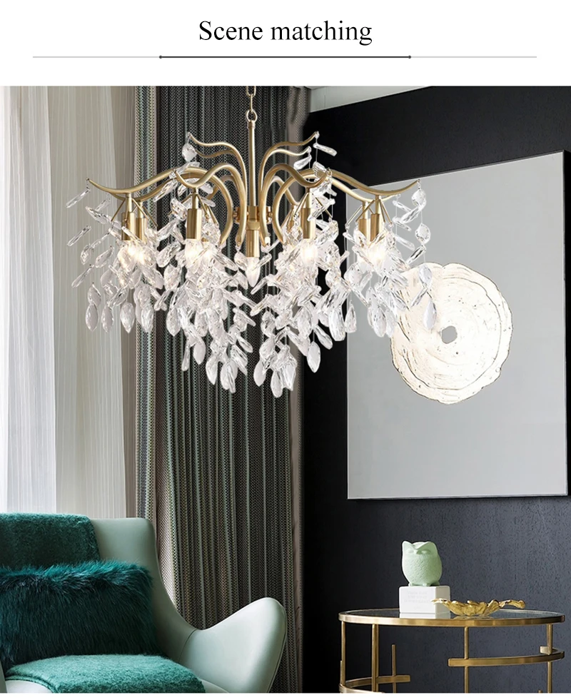 chandelier light Nordic LED Crystal Chandeliers Pendant Lustre Chandelier Luxury Lighting Kitchen Dining Living Room Bedroom Decoration modern crystal chandelier