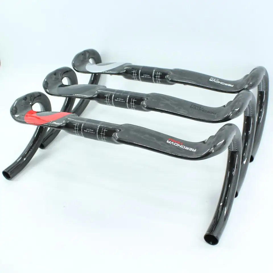 Guidon De Vélo Carbone UD Mat 31,8 Mm (400-440 Mm) Avec Potence - Neuf