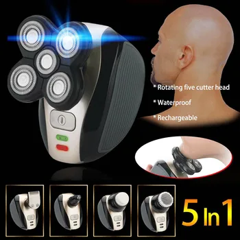 

Kemei 5 in 1 Electric Shaver Men Nose Hair Trimmer Washable 4D Floating Blade Head Shaving Beard Trimmer Razor Nose Hair Cutter