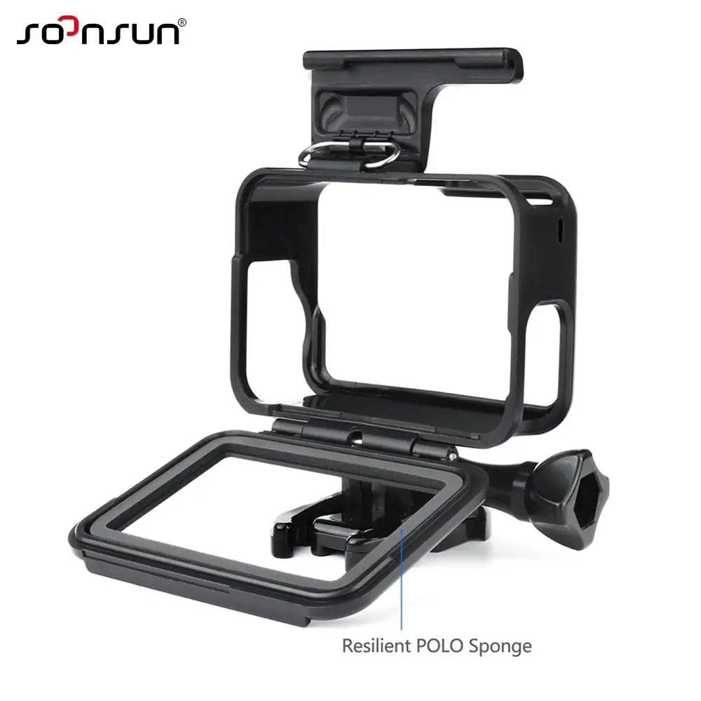 Xpro Casco Telaio/custodia Protettiva Per GoPro HERO 5, 6, 7 Black - Mount Alloggiamento Bordo Nero Cover GoPro HERO 5 6 7 Black