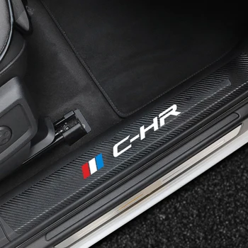 

4pcs Car Door Sill leather Stickers For toyota chr 2018 2019 2020 spoiler Car Door Sill Plate Pedal Cover Trim Car Accessories