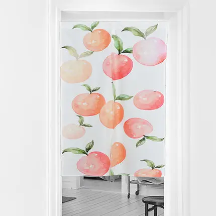DUNXDECO двери перегородки шторы кухня половина Cortinas современные свежие фрукты персик Клубника Лимон мягкие короткие кисточки Ткань Rideau - Цвет: C