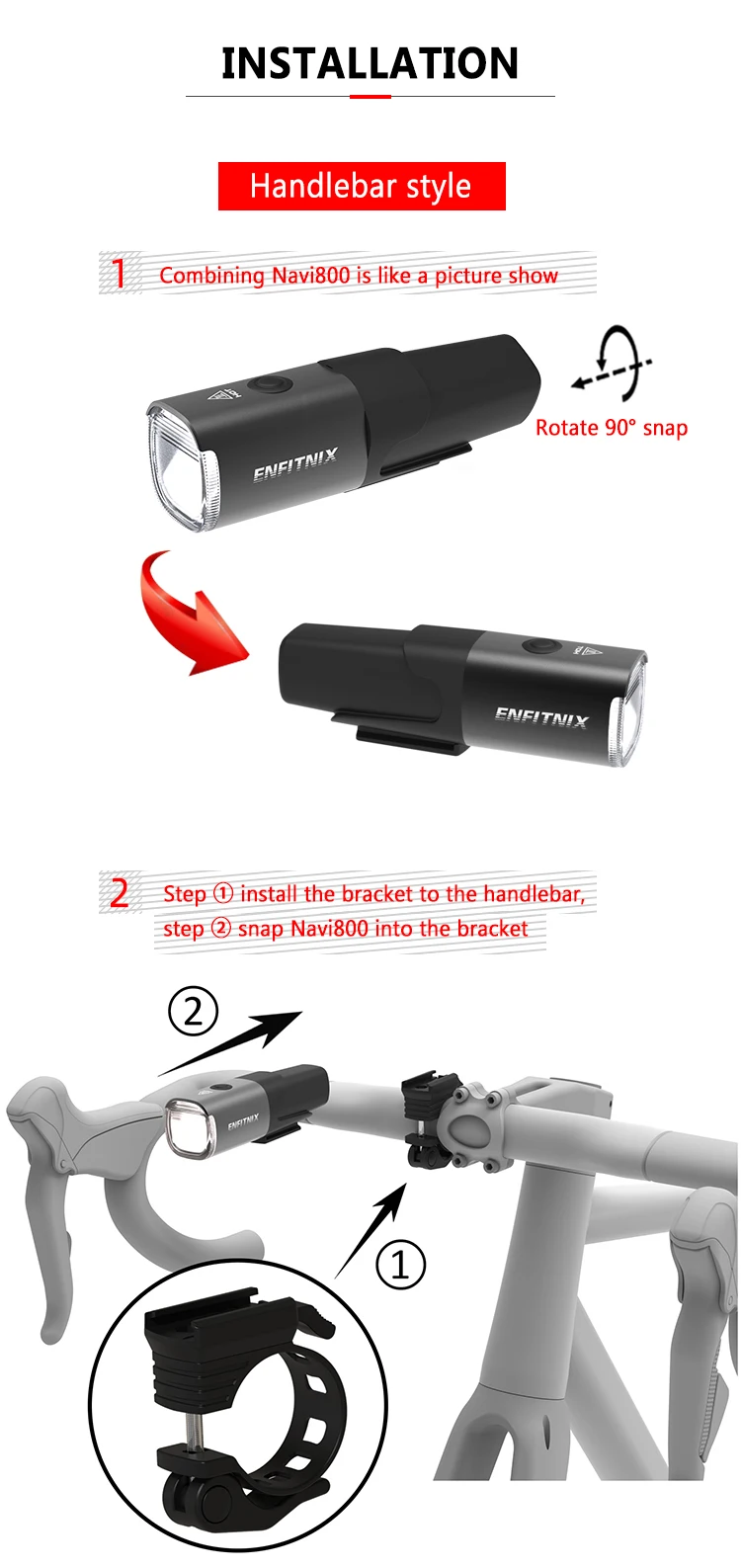 Litemove Feu Avant LED - SC-150 pour Vélos Électriques - SC1503