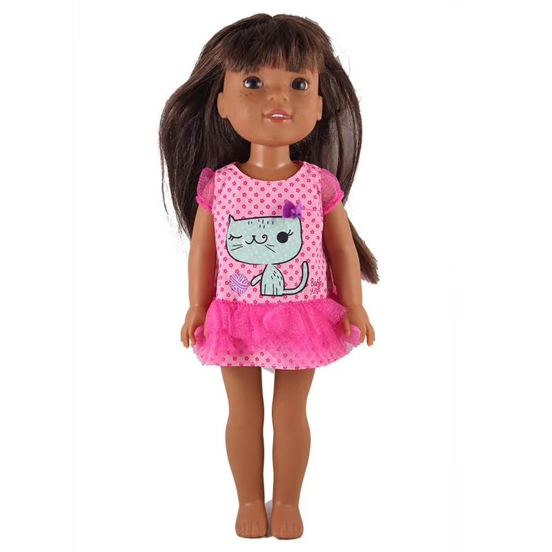 cat dress 14 дюймов США Девочка Кукла одежда подходит 36 см детская кукла 15 различных стилей повседневная одежда детский лучший подарок кукла - Цвет: cat dress