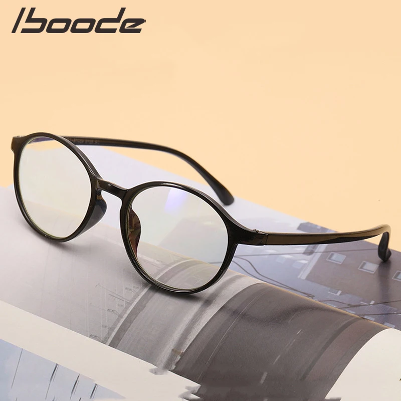 

IBOODE TR90 Transparent Glasses Frame Women Men Round Eyeglasses Anti Blue Light Eyewear Student Optical Spectacles Frames