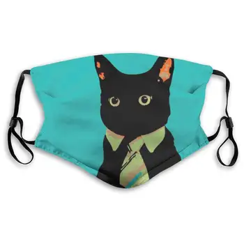 

Animals Cats Vector Tie Meme Business Cat Washable Reusable Mask, Anti Dust Half Face Mouth Mask For Kids Teens Men Women With
