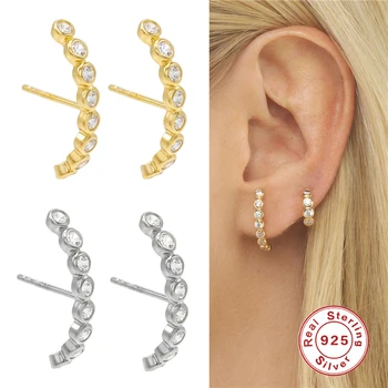 

Small Cute Rhinestone Earrings Trendy Rainbow Cubic Zirconia Stud Earrings Gold Zircon Crystal Earrings For Women Party Gift A30