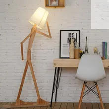 Современные креативные DIY деревянные напольные светильники скандинавские деревянные тканевые стойки светильник для гостиной стоячие декоративное освещение светильники