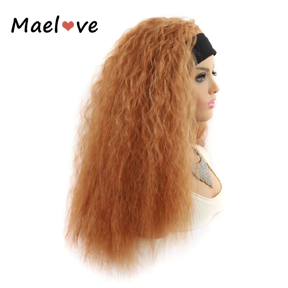 

Maelove 22Inch Headband Wig Synthetic Wigs Platinum/Blonde/Black Wigs Heat Resistant For African Women