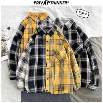 

Privathinker Woman's Spring Patchwork Plaid 2020 Shirt Lady Korean Streetwear Loose Shirts Female Office Vintage Shirt Clothes