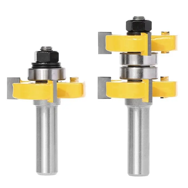

Mayitr 2Pcs 1/2" Shank 3 Teeth Tongue Groove Router Bit Set T-shape Wood Milling Cutter For Woodworking Tools