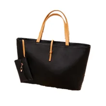  Women Ladies Leather Color Block Handbag Casual Party Hanging Wallet Pendant Purse Large Capacity Wild Shoulder Tote Bag 