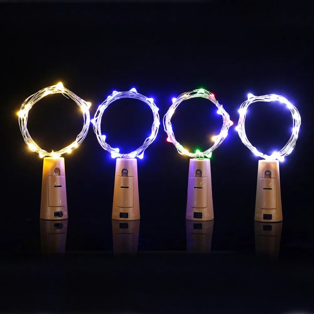 

15 Leds Cork Shaped LED Copper Wire Starry String Lights IP44 Party Bulb Lamps for Indoor & Outdoor Decor with On/Off Switch
