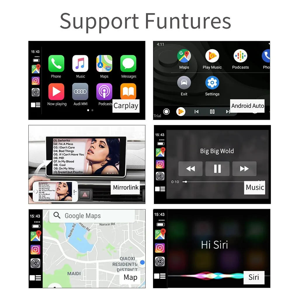 Новый Беспроводной Apple Carplay для infiniti 8 дюймов Экран 2015 2019 Q50 Q60 QX50 Android авто зеркало Wi
