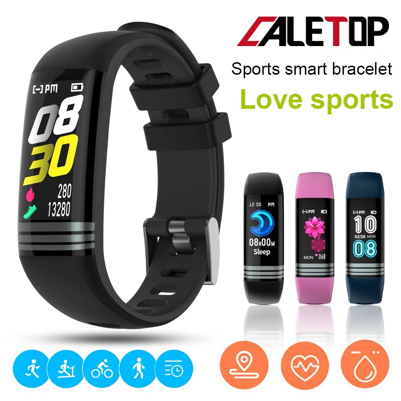 

Caletop Sports Smart Bracelet Fitness Watch Activity Tracker Waterproof Smart Band Blood Pressure Measurement Wristband
