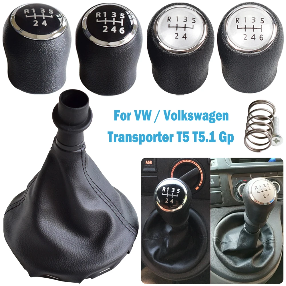 Abs Autozubehör manueller Schaltknauf Schalthebel mit Gamaschen stiefeln  für vw Volkswagen Transporter t5 t 5,1 gp t6 für 5 6-Gang - AliExpress