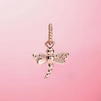 

Genuine 925 Sterling Silver Sparkling Dragonfly Pendant Charm Beads Fit Original Pamura Bracelet Silver S925 Jewelry Gift