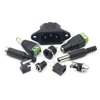 

10PCS DC Power Connector pin 2.1x5.5mm Female Plug Jack + Male Plug Jack Socket Adapter PCB Mount DIY Adapter Connector 2.1X5.5