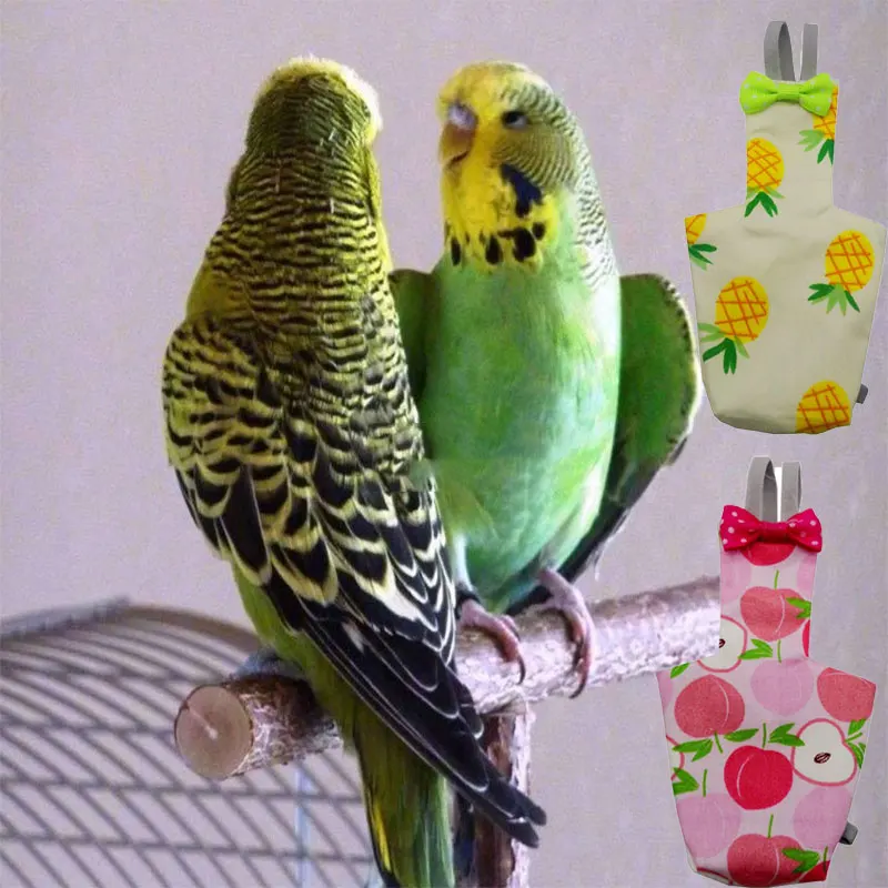 Parrot Diaper with Bow Tie Cute Colorful Fruit Floral Cockatiel Pigeon Bird Cloth | Дом и сад